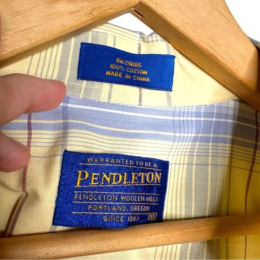 Pendleton plaid button
